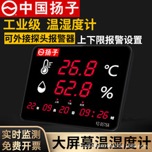 扬子温湿度记录仪大屏数字显示工业温室大棚药房时间温度湿度仪表