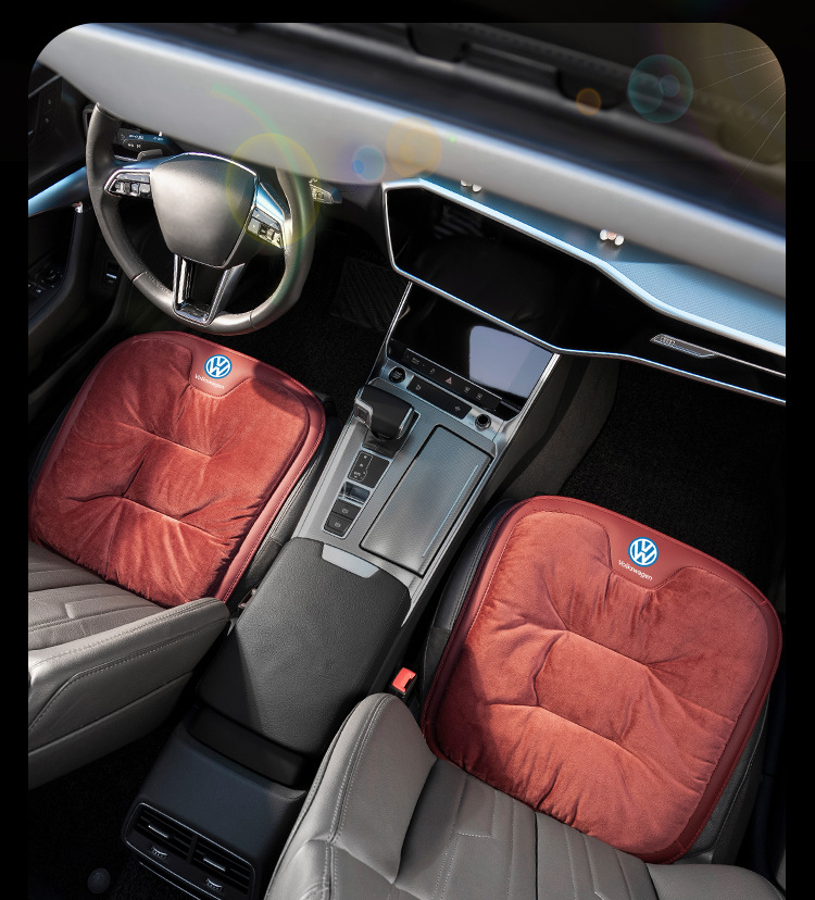 Suitable for Volkswagen Car Seat Cushions, Magotan, Tiguan L, Tayron X, Teramont, and Touran Winter Flannel Warm Seat Cushion Modification