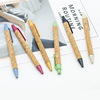 Multi -color cotton ball ball pen wheat straw material advertisement printing logo creative retro gift pen promotion stationery