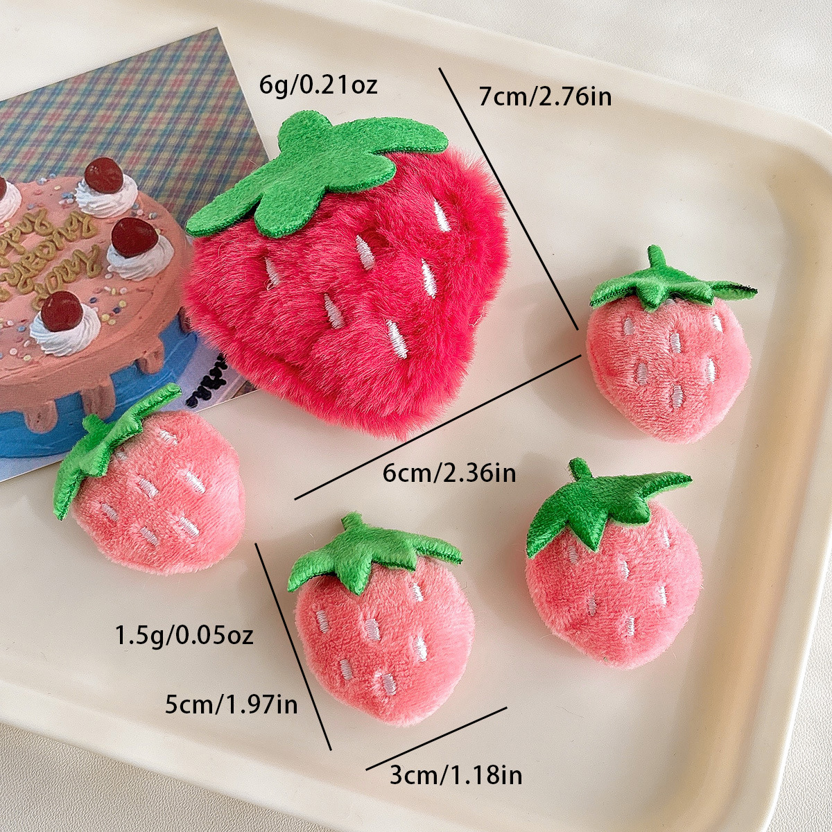 8g Weight Beads Jewelry Making Type 30*50mm Jewelry Making Size DIY Ornament Accessories Classification 1 Piece Quantity Plush Material Strawberry Pattern All Seasons Season Cartoon, Cute Style 1 Piece 30*50mm Plush Strawberry DIY Ornament Accessories Beads 无