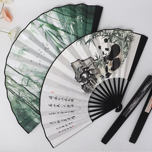 New double-sided 10 inch Longteng Shengshi fan national tide disco special folding fan Chinese style antique dance fan wholesale