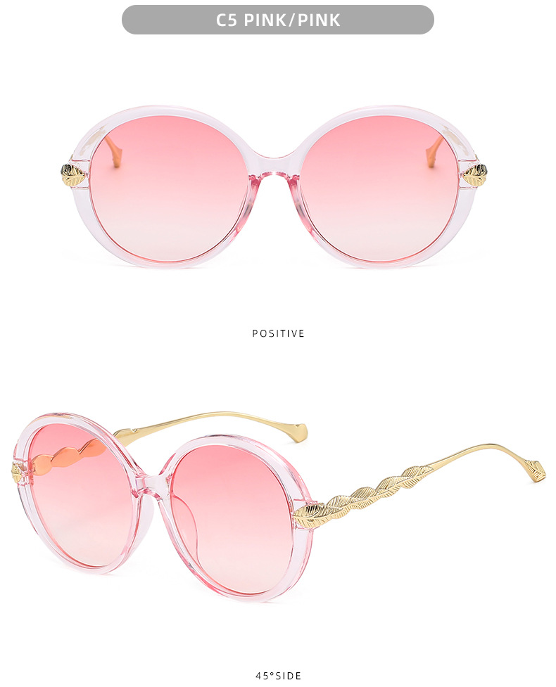 Color Block Pattern Women'S Gender Retro Color Block UV400 Protection Resin Round Frame Full Frame Women's Sunglasses