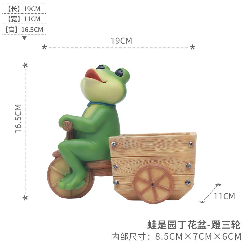 Chậu cây mọng nước hình ếch resin, chậu mini để bàn, trang trí sân vườn và cây xanh (RG-243)
