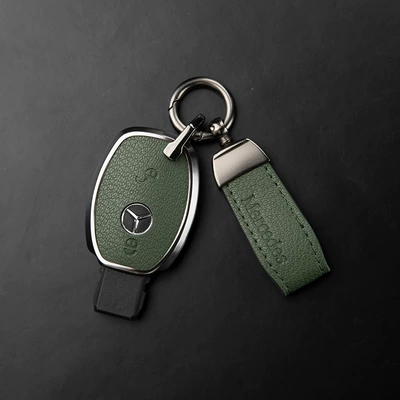 Car key bag Glc, Gle, Glk. Made of Genuine - mercedes-benz-c-class-2-button-key-fob-original-emblem-pendant-olive-green