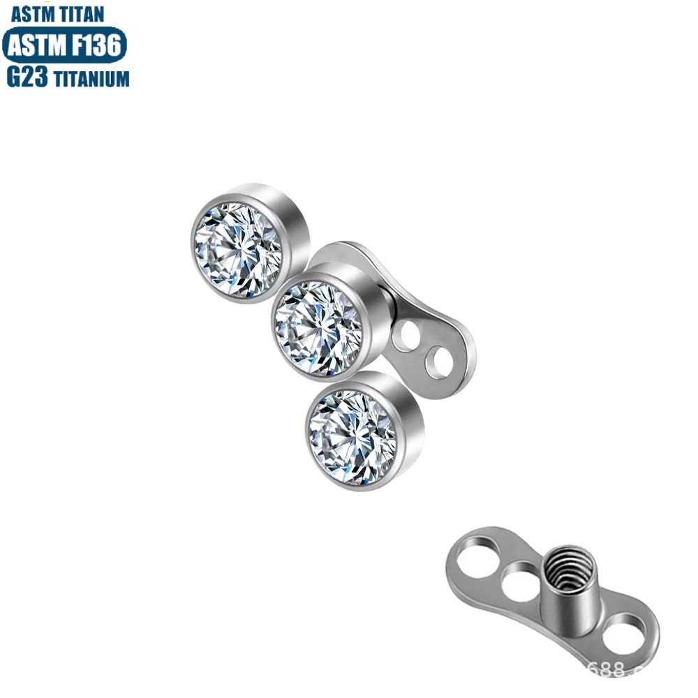 Pointed labret stud close-up product detail
