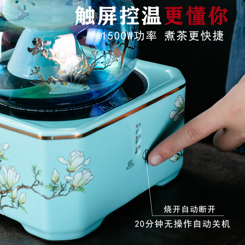 Supply Dehua ceramic tea ceremony tea set around the stove for tea making electric ceramic stove direct supply glass teapot set national style tea making set