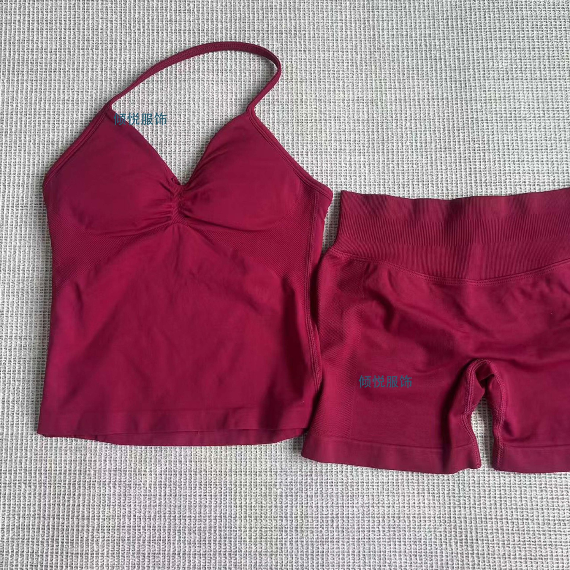 AliExpress venta caliente DFYNE nuevo fitness yoga traje deportivo chaleco halter sujetador pantalones cortos traje mujer