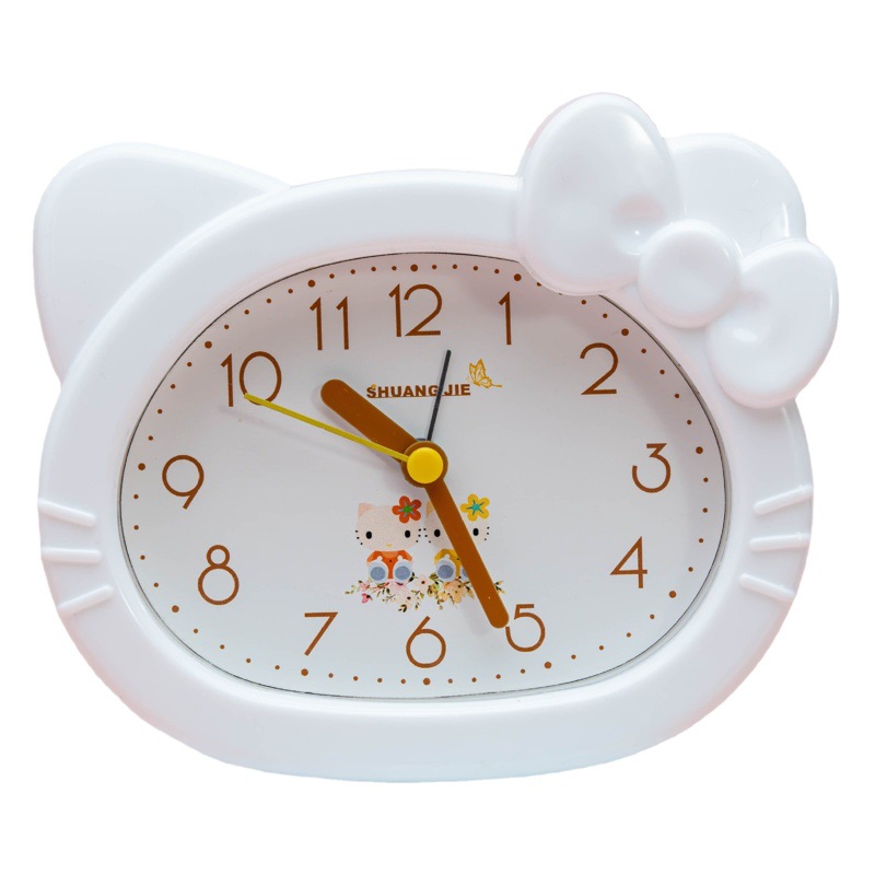 Fábrica al por mayor de dibujos animados de gato reloj de alarma estudiante creativo reloj de alarma de plástico con campana de alarma moda lindo reloj de la joyería