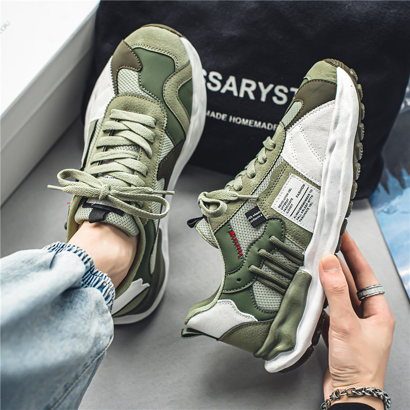 Scarpe da uomo, nuove scarpe da allenamento tedesche traspiranti in rete Fly-woven, scarpe da basket versatili alla moda con aumento dell'altezza interna, scarpe sportive casual da papà_voghion.com