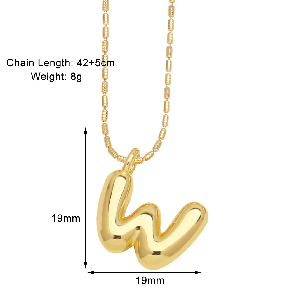 Copper Gold Plated Simple Style Letter Pendant Necklace display picture 25