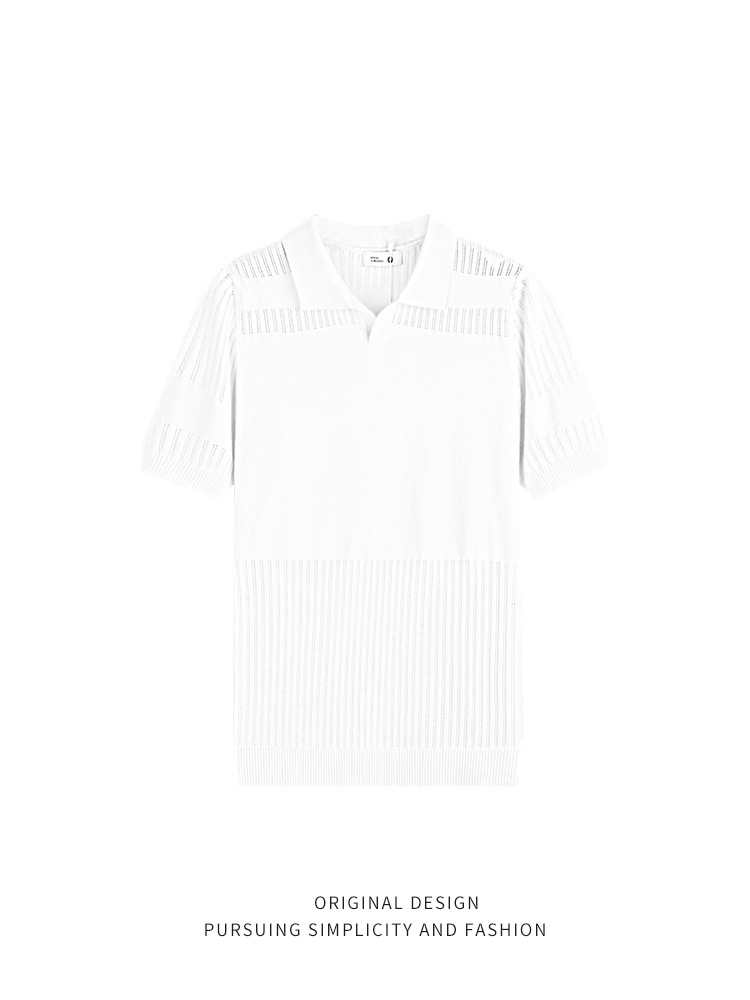 Nuevo polo de punto camiseta de manga corta camiseta de alto nivel camiseta de moda casual camiseta de media manga camiseta de polo para hombre