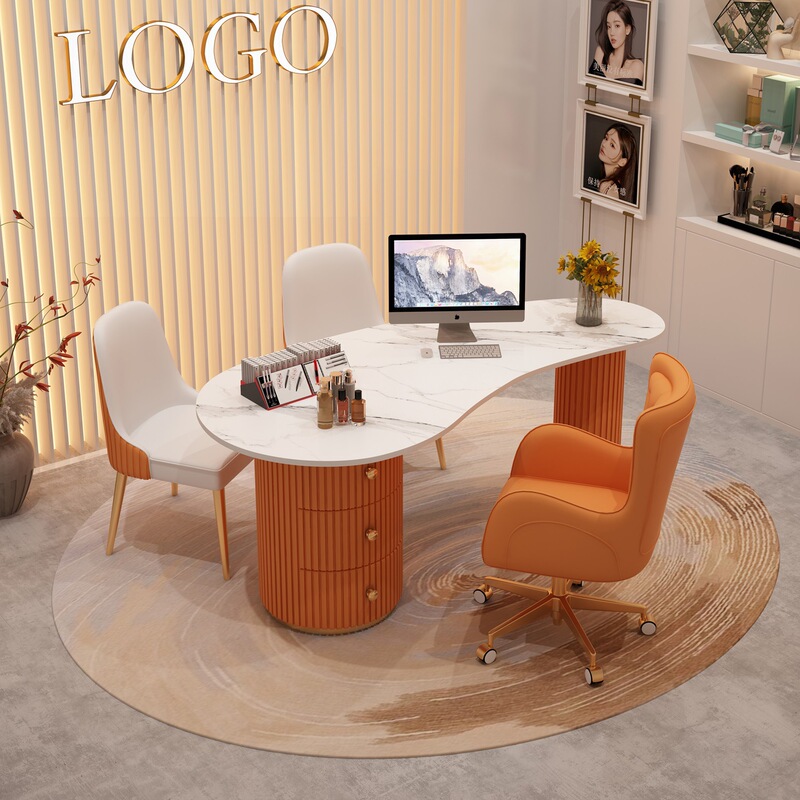 Beauty Salon Light Luxury Medical Beauty Consultation Table Negotiation Room Office Desk Consultation Table Simple Modern Desk Computer Desk Combination