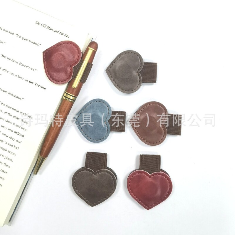 跨境疯马皮磁吸书签 磁性复古书签书页记忆磁性真皮书夹雕刻书签|undefined