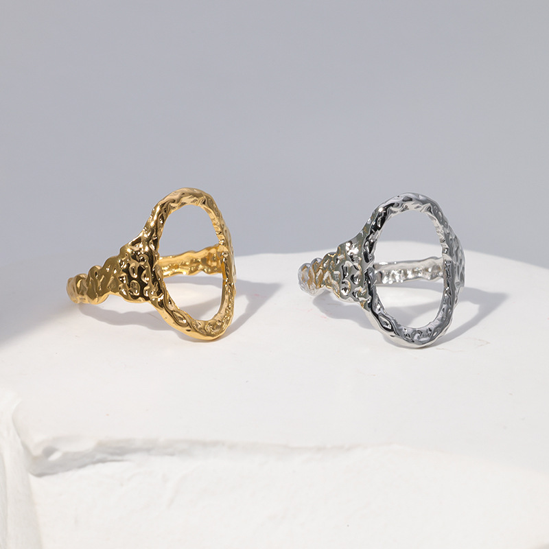 Fashion Solid Color Stainless Steel Open Ring 1 Piece