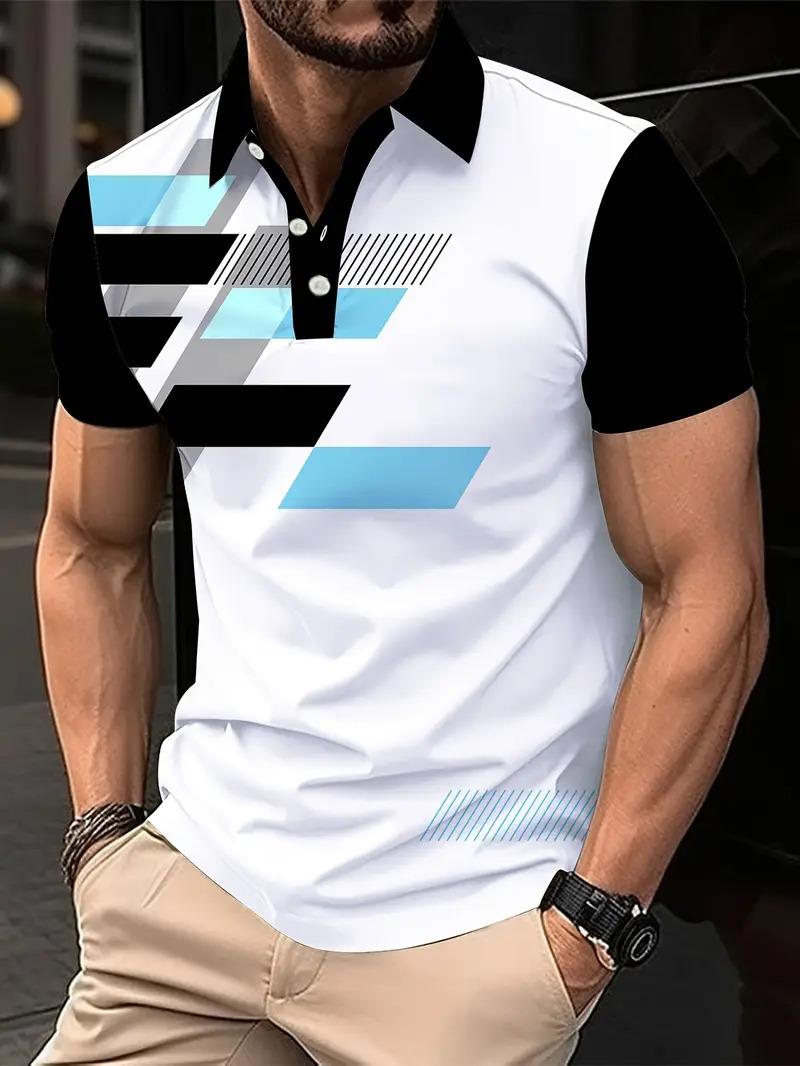 Europa y América ins Cross-border Amazon POLO camisa de polo deportivo de hombre con solapa de manga corta con botones MB13