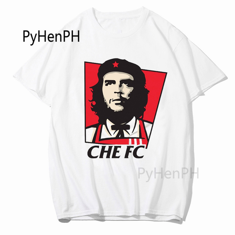 Summer European and American Retro Printed Che Guevara Head T-Shirt Short-sleeved All-match White T-shirt for Students and Teenagers