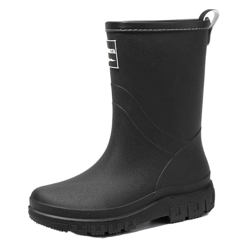 Fashionable mid-calf rain boots women's non-slip high-calf waterproof shoes rain boots rain boots women's car wash kitchen rubber shoes cross-border