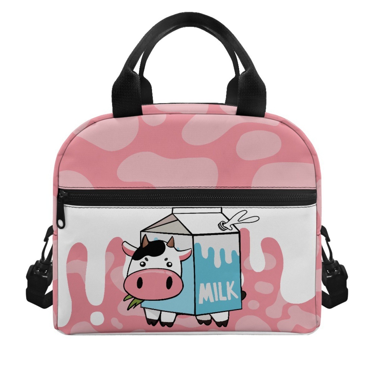 독립 역 암소 인쇄 점심 가방 휴대용 대용량 가방 비즈니스 통근 점심 가방 인쇄 가능