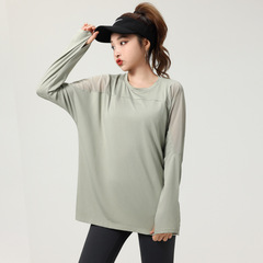 24 Yoga Wear Women's Large Size Loose Long Sleeve Bra Pants Outdoor Sports Running Fitness Wear Solid Color Wholesale