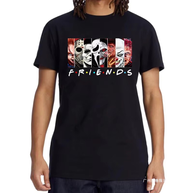 Men's T-Shirt Pure Cotton T-Shirt Funny Friends Print T-Shirt Loose Summer Cool O-Neck Men's T-Shirt Casual Top