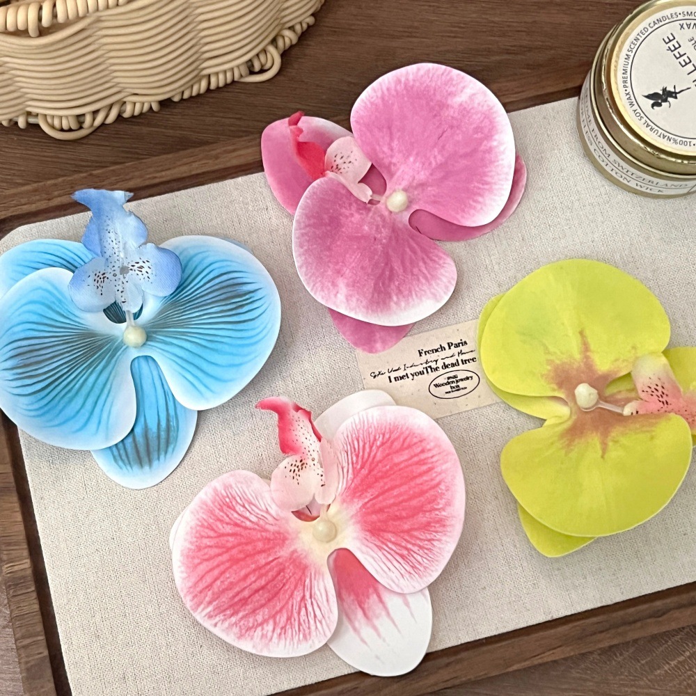 Orquídea mariposa de alto valor de cara brocas de cabello de flores de niña de estilo de flor flor de cabello de vibración brocas de borde