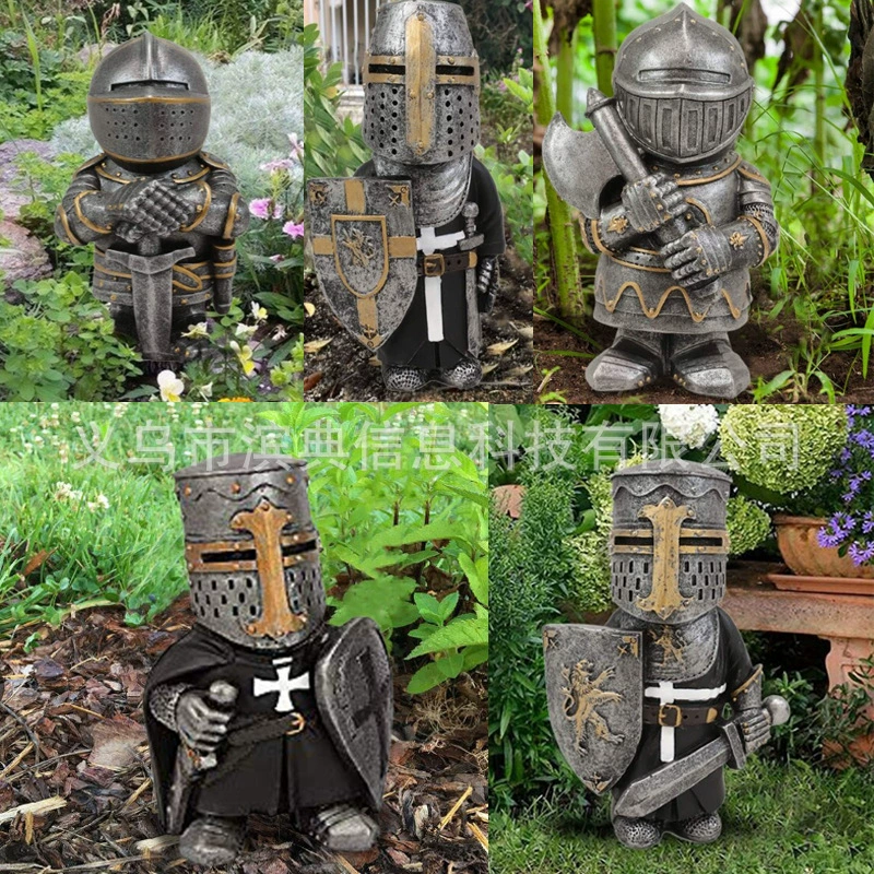 Дварф-страж Cavaliers резиновая сувенирная поделкаKnight гномы сторож садовое украшение оптовая продажа