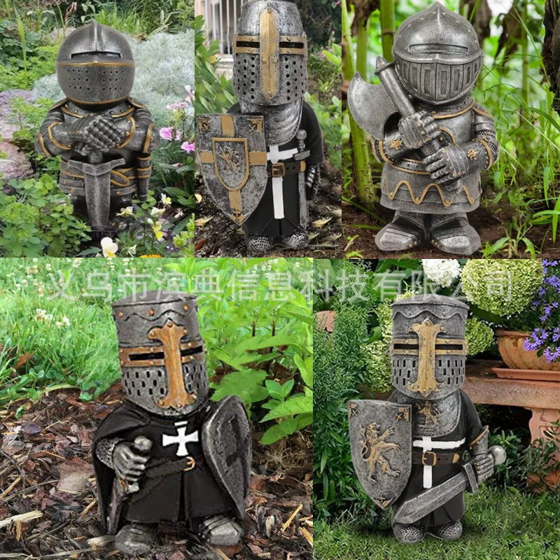 Дварф-страж Cavaliers резиновая сувенирная поделкаKnight гномы сторож садовое украшение оптовая продажа