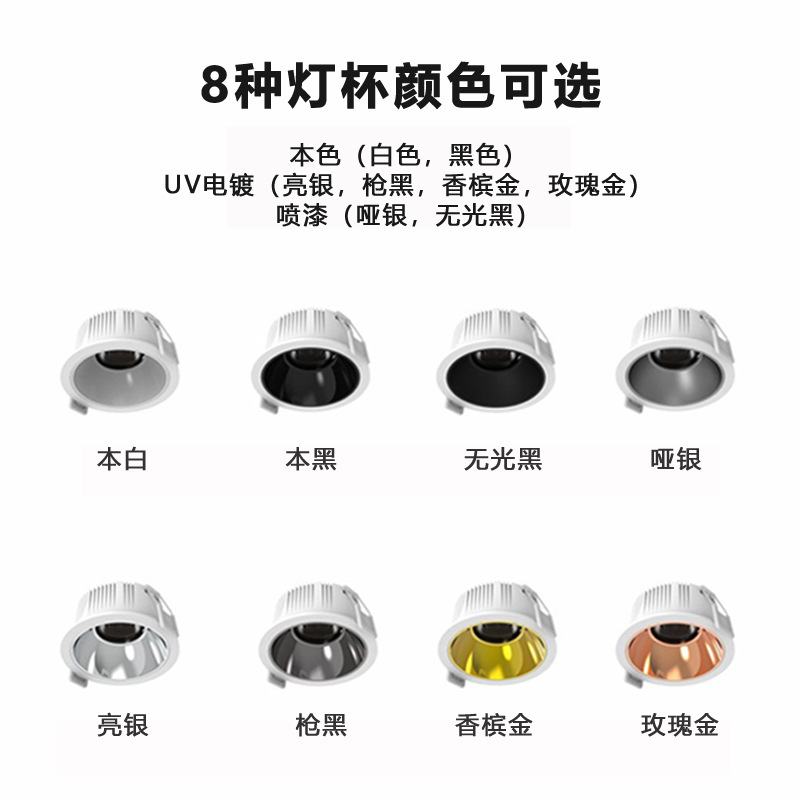 Philips Embedded COB Spotlight Deep Cup Anti-Vendedores Pequeña Colina Sin Punto de Luz Hogar Sala de estar Sin Luz Principal