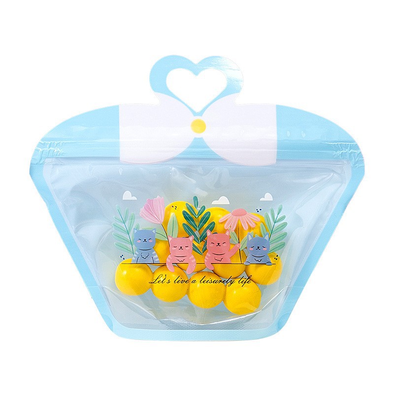 卡通可爱通用自封袋ins零食饼干蜡瓶糖手提袋儿童玩具挂件收纳袋