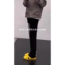 美式弯刀西裤男生休闲夏季休闲西装裤高级感直筒cleanfit微喇裤子