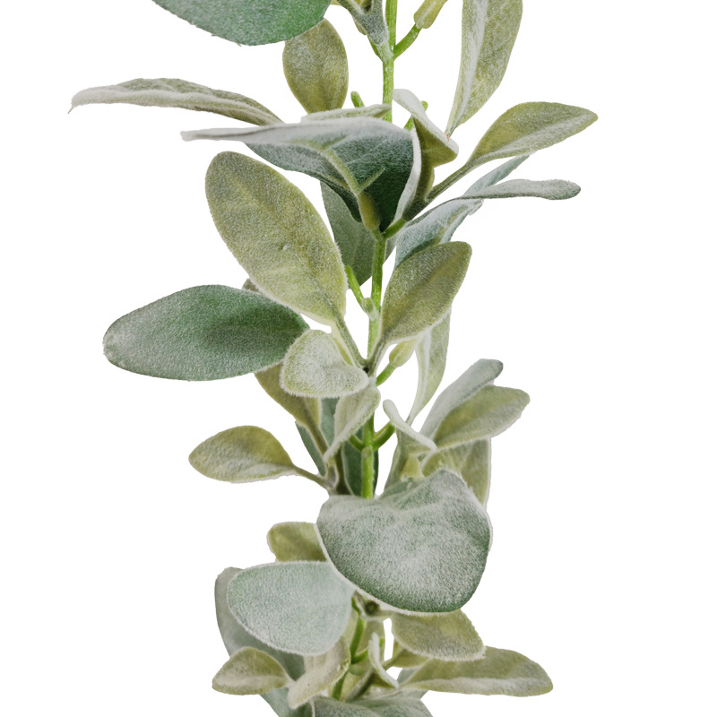 Amazon nuevo flocado hoja oreja de conejo europeo y americano hogar pared colgante decoración oveja oreja hoja simulación conejo oreja hoja Ratán