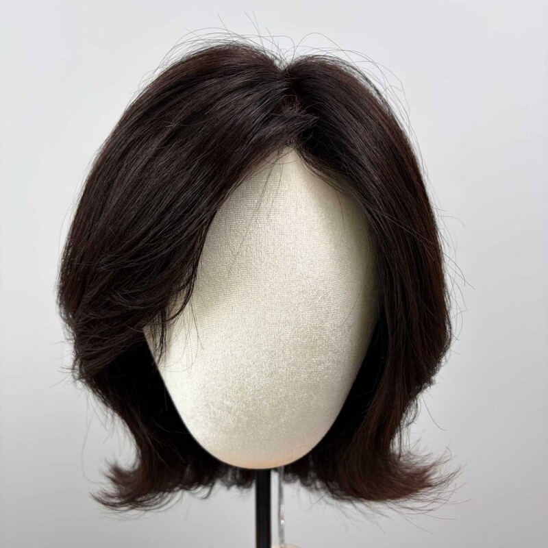 Xuchang Real Human Hair Full Wig with Medical Inner Net, Hand-Woven Smooth Braids, Bald Head Bob Wig