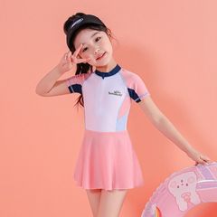 兒童泳衣女童游泳衣中大童女孩6-12歲連體2024新款公主寶寶防曬衣