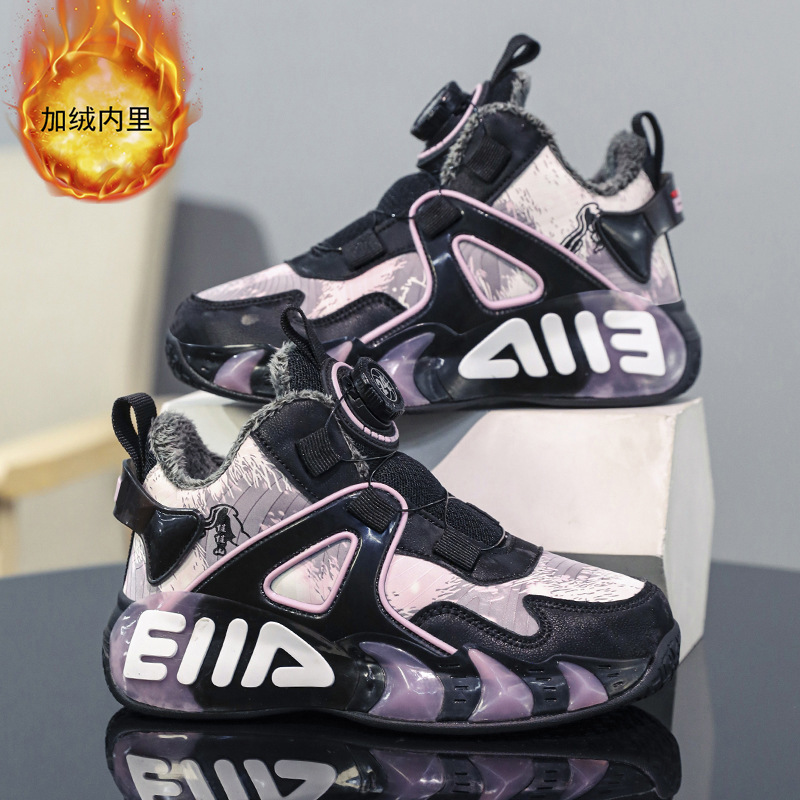 Otoño y invierno nuevos zapatos deportivos para niños cuero perilla impermeable para niños 2 zapatos de algodón de lana al por mayor zapatos para niños varones y niños