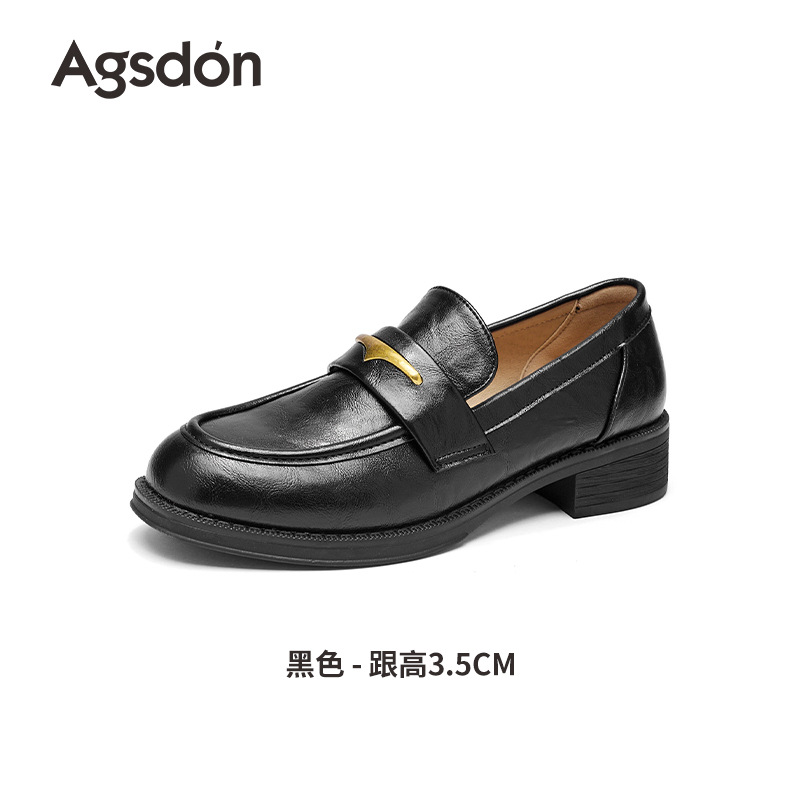 Zapatos de Lefour para mujeres 2026 nuevos zapatos de cuero británicos de primavera retro zapatos de sola plana