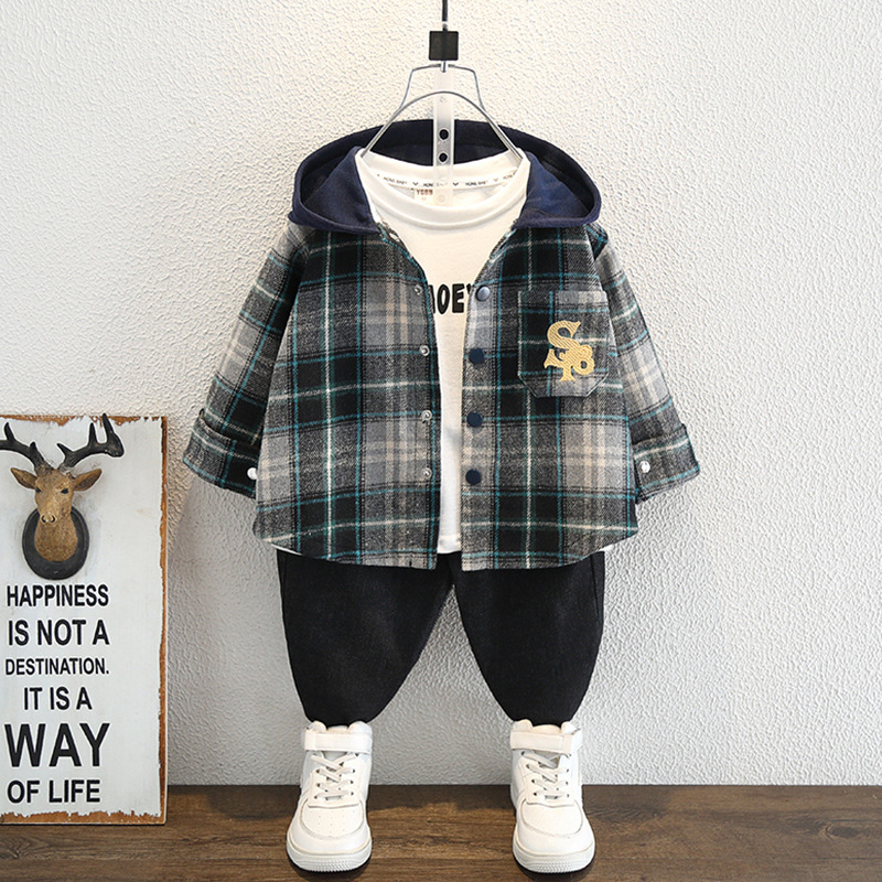 Children's autumn jacket for boys with hood