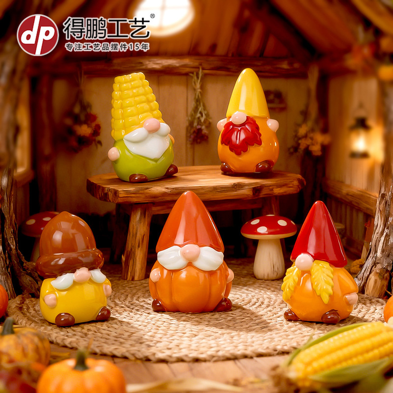 Cross-Border Christmas Cute Autum Dwarf DIY Gardening Landscaping Resin Craft Decorations Small Ornaments Accessories
