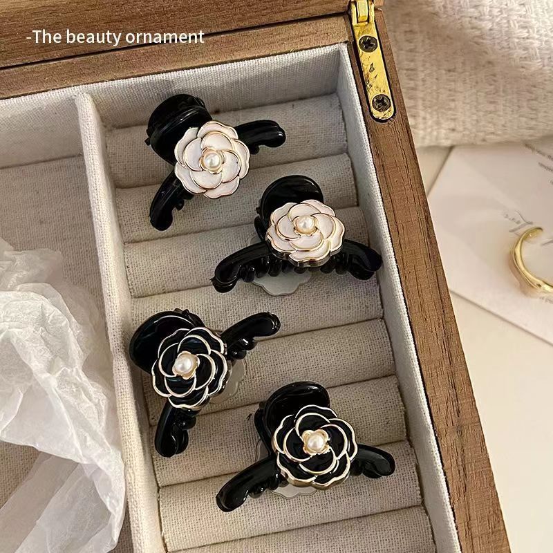Camellia Small Grasping Clip High-grade small size Headwear Half-tied Hair Clip Women's Shawl Hair Clip Short Hair Accessories