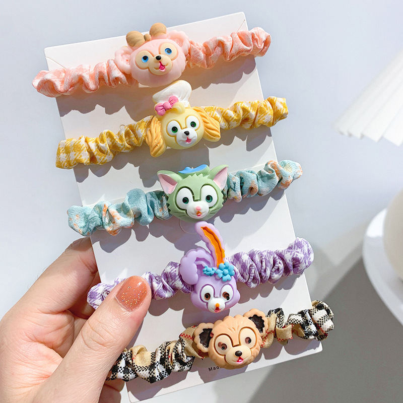 Internet celebridad de dibujos animados lindo pelo cuerda chica banda de pelo ins banda de goma lazo pelo dulce intestino delgado anillo bola cabeza accesorios para el cabello femenino