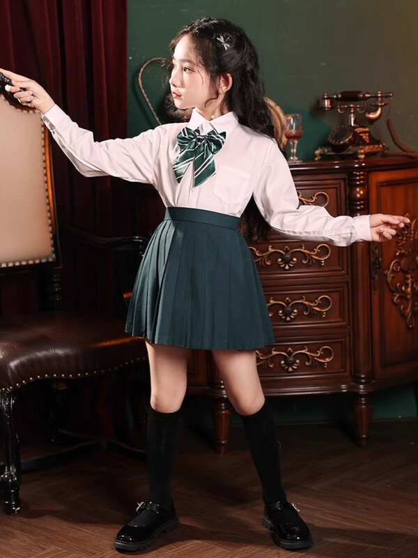 Harry Potter Collaboration Jk Uniform Shirt Pants Pleated Skirt School Uniform Academy Uniform Cosplay Outfit Set Short Skirt