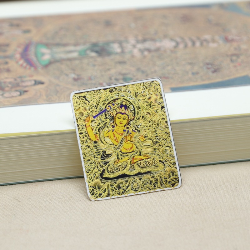 手描きの金張りチベット風五台山五八守護タンカ卸売ペンダントペンダントポータブル仏陀|undefined
