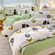 Class A small fresh four-piece pure full sanding quilt cover student three-piece water-washed cotton dormitory does not fade in the four seasons