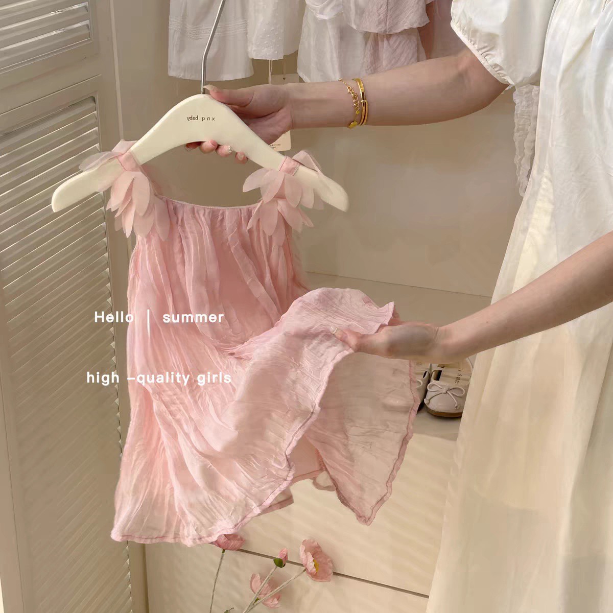 Vestido de ropa para niños Xianning Seven, vestido de hadas rosa para niñas, vestido de princesa dulce para bebés de verano, falda de tirantes sin mangas