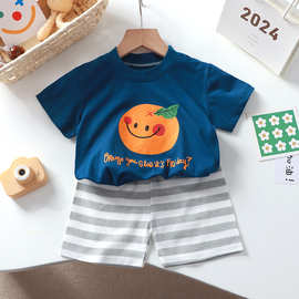 儿童短袖恤套装纯棉男童夏装女童单件宝宝婴儿衣服韩版童装新款