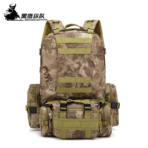 Waterproof Combination Backpack Men's Outdoor Mountaineering Camping Travel Large Capacity Shoulder Camouflage Tactical Backpack Wholesale