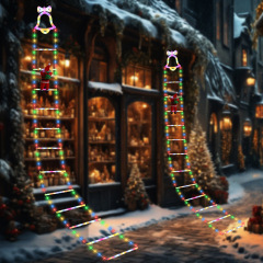 国境を越えた新しい鈴サンタクロースledはしご灯クリスマスツリーの祝日装飾屋外防水雰囲気灯