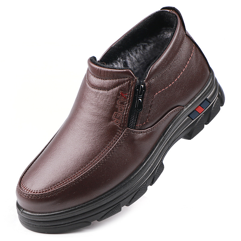 Men's warm demi-season casual Beijing cloth slippers