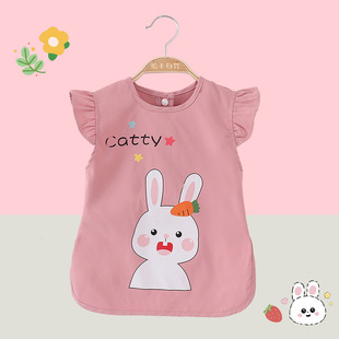 Manufacturer's Ready-Made Summer Thin Breathable Sleeveless Apron, Kidsren's Baby Eating Bib Smock, Reverse Dressing Smock