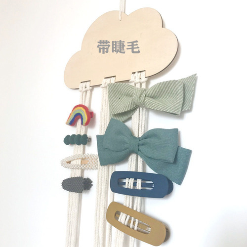 ins Nordic Fengyunduo Wood Child Hairpin Hairband Storage Organizing Decorative Decorative Pendant Headdress Material Pack