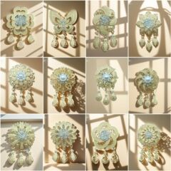 欧美跨境新款胸花时尚复古优雅西装衣领防走光珍珠胸针设计感小众
